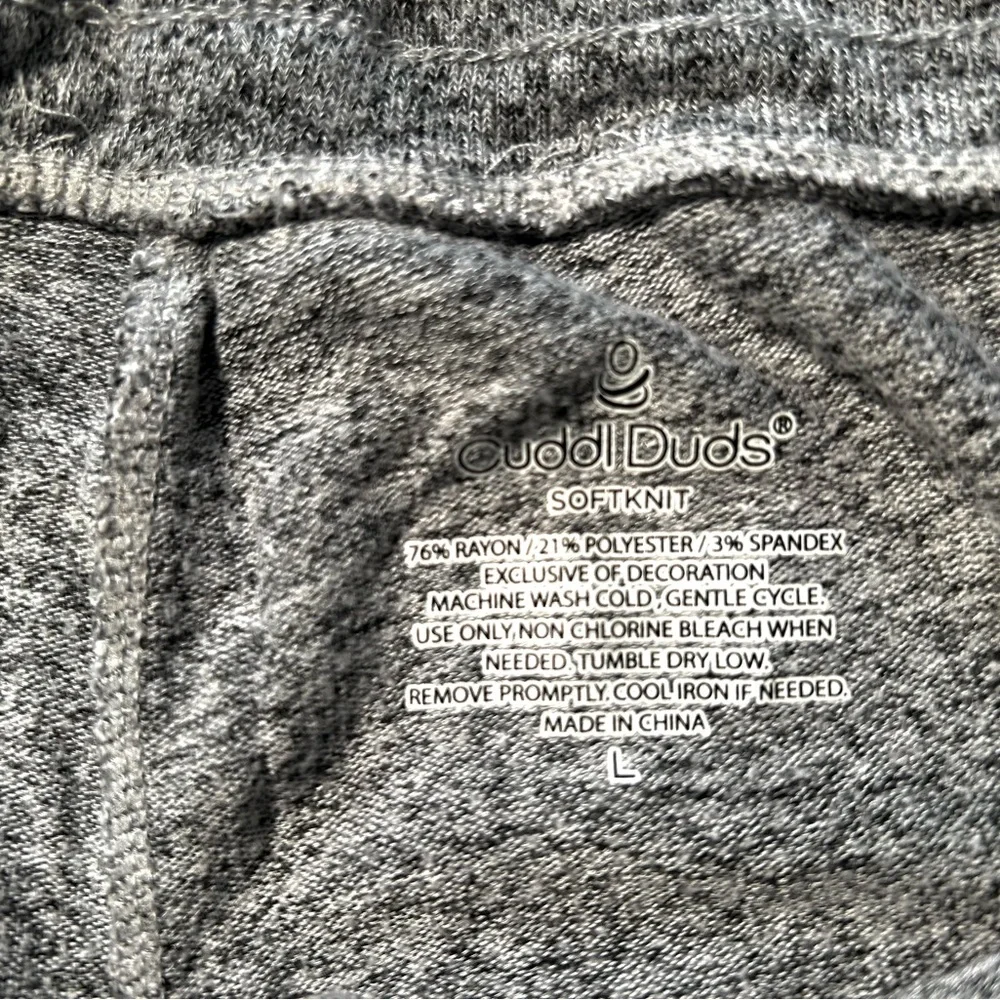 Cuddl Duds Women's Heather Gray Knit Joggers - Picture 2 of 5